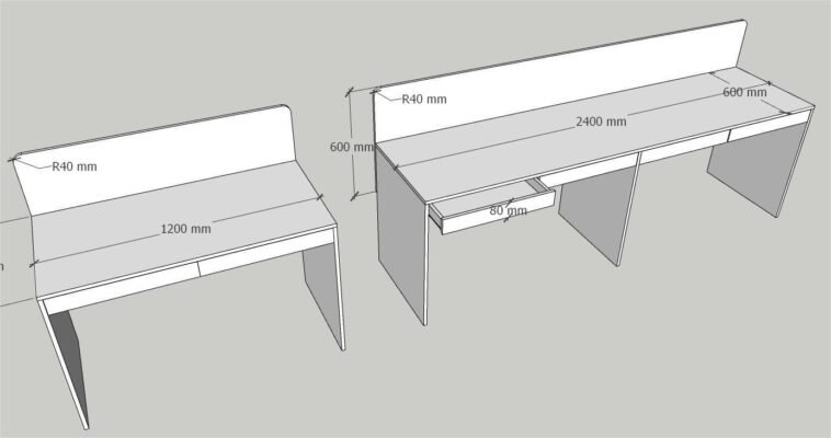 Sản xuất bàn làm việc theo kích thước